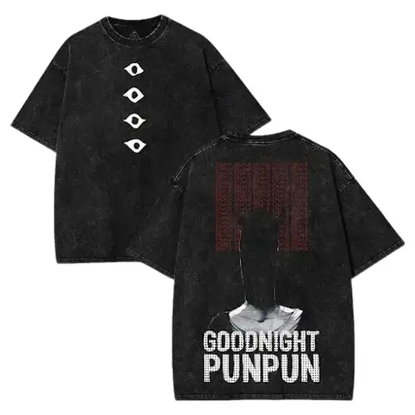 Retro Limited Goodnight Punpun Punpun Punyama Anime Double Printed Lightweight Acid Washed Tee anime lover, anime merch Casual Cotton vintage anime streetwear