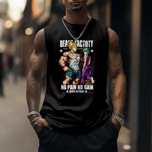 GYM 90s Graphic Sleeveless Tank Tops Men Vest Streetwear Outfits Men Vacation Outfits Sleeveless Shirt