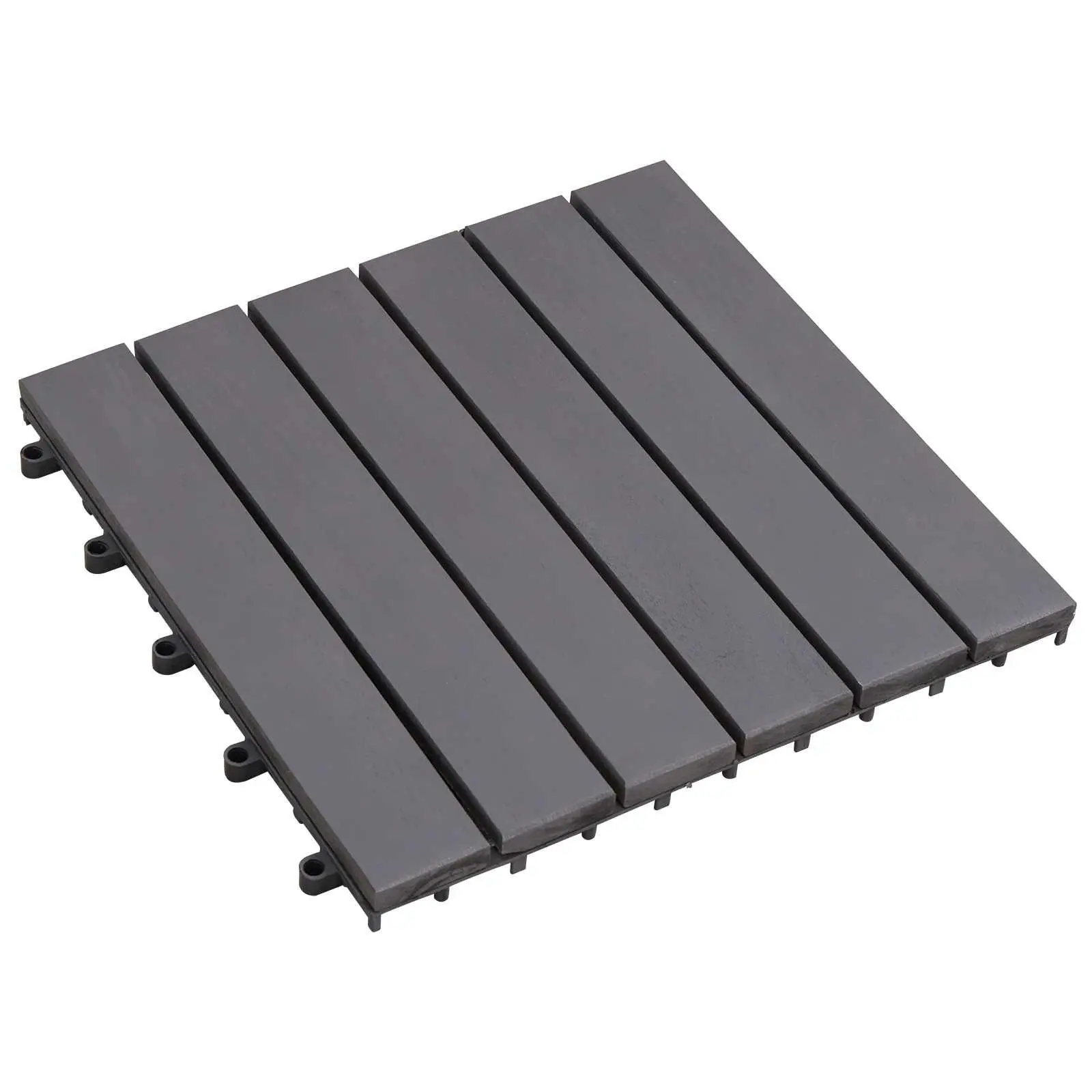 vidaXL Decking Tile 10 pcs Grey 11.81 x 11.81 in Acacia Hardwood, Chic Acacia Square Decking Tiles, Trendy Modular Floors, Modern Wood Touch for DIY Home Decor, Beige Vibe 42046711