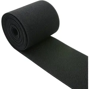 Strapcrafts 3-Inch Wide by 2-Yard Colored Woven Elastic Band,Black 13110