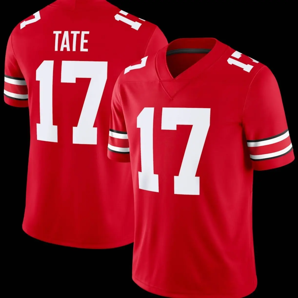 Unisex Football 17 Tate Ohio State Buckeyes College Team Game Jersey - Scarlet