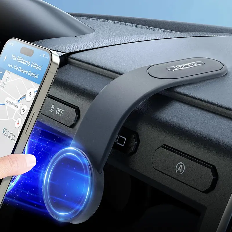 Magnetic Car Phone Holder, Phone Mount for Car Dashboard & Windshield, Bendable Titanium Alloy Arm, Strong Magnetic Car Mount Compatible with iPhone & Android