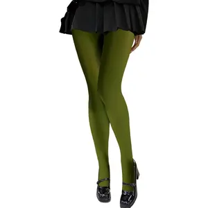 Women's Sheer High Waist Pantyhose Tights Thigh High Stockings Leggings Womenswear Army Green Basic Minimalist