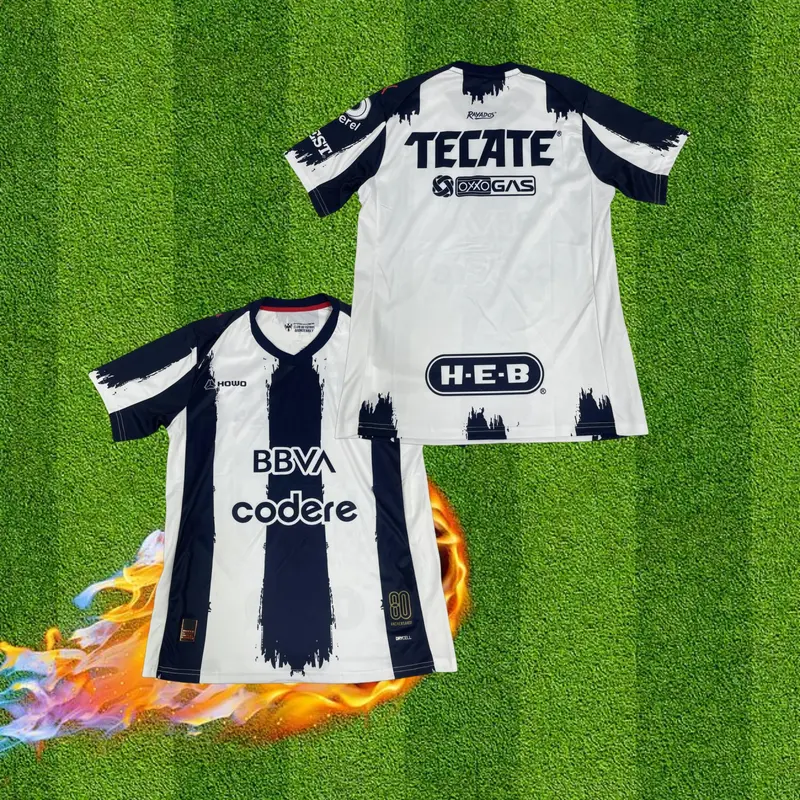25 26 Mexico LIGA MX Rayados Monterrey Home Short Sleeve Soccer Jersey Fans Version Breathable