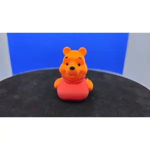 Honey Bear Duck, Pooh-Inspired 3D Printed Mini Toy, PLA Collectible