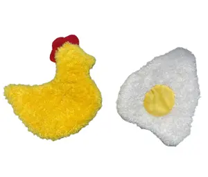 Piggy Poo and Crew Chicken and Egg Paper Crinkle Squeaker Toys - for Dogs and other Pets