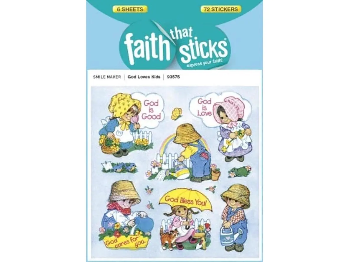 Tyndale House Publishers 10269X CPC Primary Whimsical Craft Stickers - God Loves Kids, God Is Good - 0.75-1.75 in Faith That Sticks, CPC Sub General, Birds and Blooms