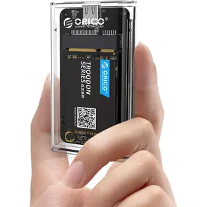 ORICO USB 3.0 mSATA SSD Enclosure, 5Gbps Transparent External SSDs Adapter with USB-C to C/A Cable, UASP & Trim Support, Up to 2TB Capacity, Portable PC Case for 3050 mSATA Solid State Drive- TC10