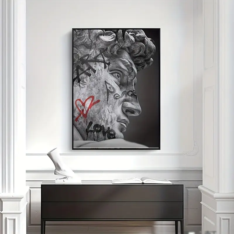 1pc of David Parody Gray Frameless Print Decoration Artistic