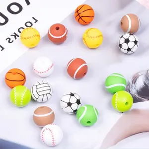 【RayRayDIY】10pcs Silicone Beads  Beads String Beads Baby Teething Round Beads Food Grade 15mm Silicone Balls Silicone Beads