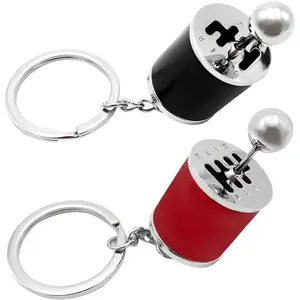 2 count  Gearbox , Manual Shifter Gearbox Key Chain, Gear Casing Keyring with Transmission Stick,  Accessories (Black+Red)