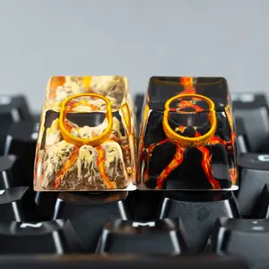 Handmade DIY Keycap Set, Cherry Mx Switches, Custom Mechanical Keyboard Keys, Volcano Ring Theme, Gaming Accessory, Perfect Gift for Dad Boyfriend Birthday Valentine's Day