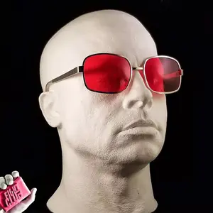 Sunglasses Fight Club Tyler Durden Oliver Peoples 523 Brad Pitt men RED lens sunglasses:with box opal ring belly button piercing jewelry undefined ideal christian gift chain strap metal grey series woman