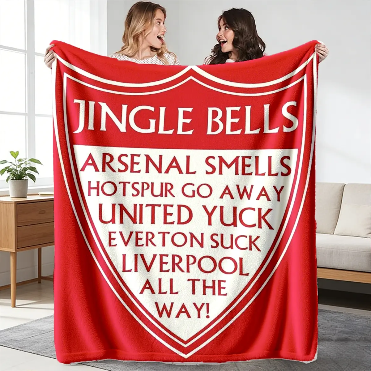 Army Fan Blanket, High-Weight Flannel Fabric, Soft and Warm, Anti-Wrinkle, Easy Clean, Ideal for Liverpool Fans, Christmas Decor