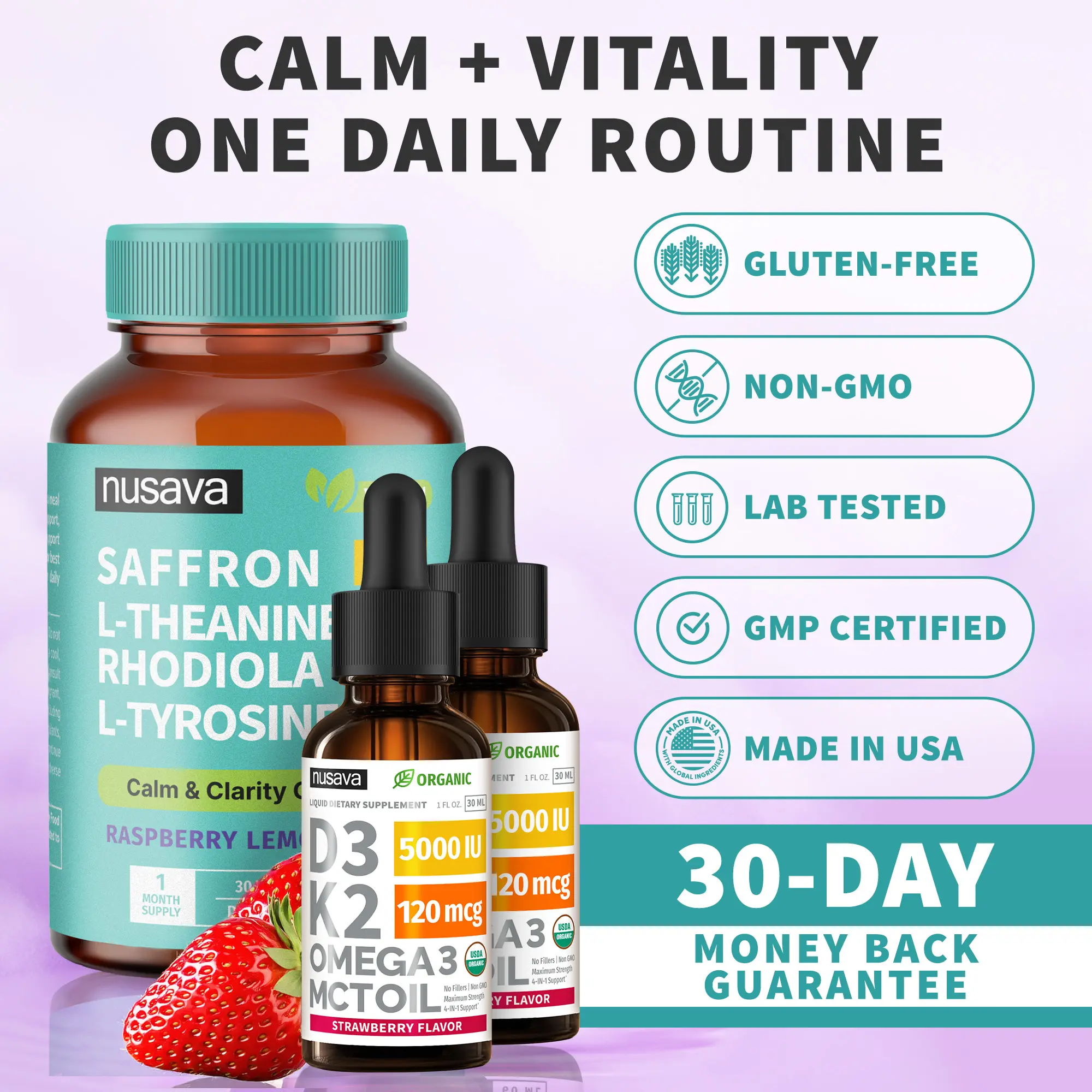 Calm Vitality Stack | Saffron Gummies + D3 K2 Liquid Drops