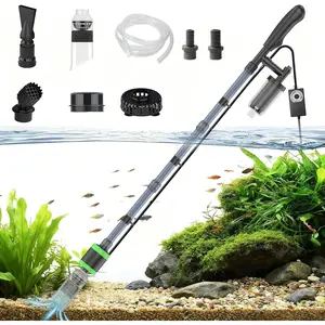 15W Electric Aquarium Vacuum Gravel Cleaner - Strong Suction, Automatic Water Change, Algae Remover, Sand Wash, Water Shower, Water Circulation & Timed Off