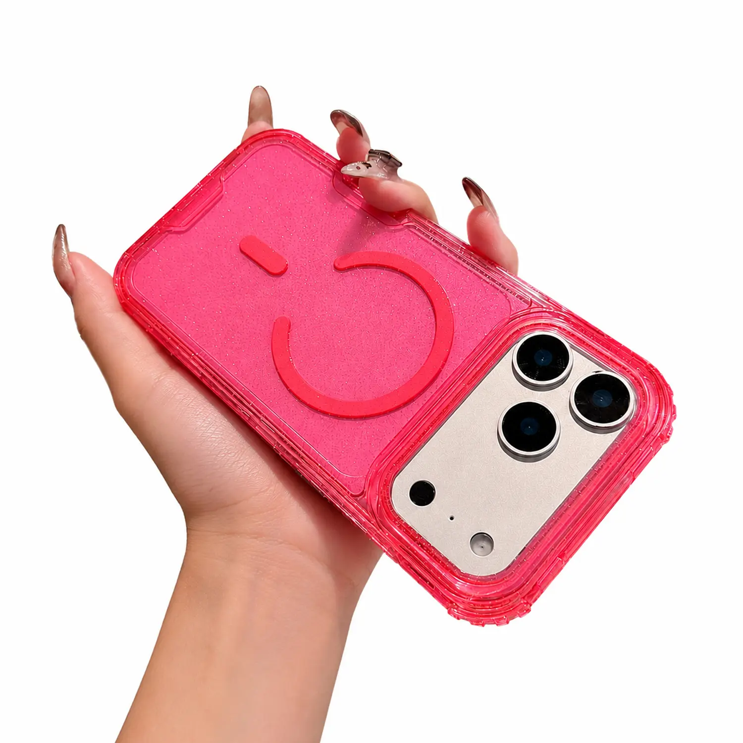 Bling Glitter Magnetic Translucent Case for iPhone 17 Pro Max 16 15 14 Matte Case Compatible with Magsafe Military Grade Drop Protection Anti-Scratch Shockproof Protective Phone Case Cover