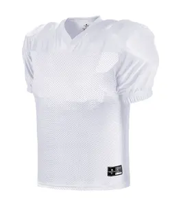 Exxact Sports Football Jerseys for Men - Football Practice Jersey Adult, Mesh Polyester Plain Sports T-Shirt, Football Practice Apparel (White)