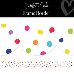 Funfetti Cake Rainbow Dots Bulletin Board Border