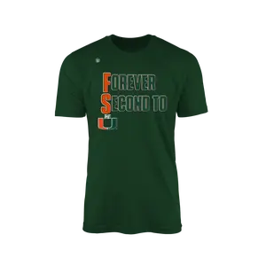 Miami Hurricanes Forever Second To Us Tee, Casual, Round Neck
