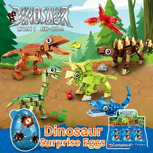 Dinosaur egg block toys, Triceratops, Thunder Dragon, Blue Dragon, Tyrannosaurus Rex, Pterodactyl, Sword Dragon, STEM educational dinosaur fun egg toys, suitable for boys and girls aged 6-12, are the perfect gifts for Easter and birthdays