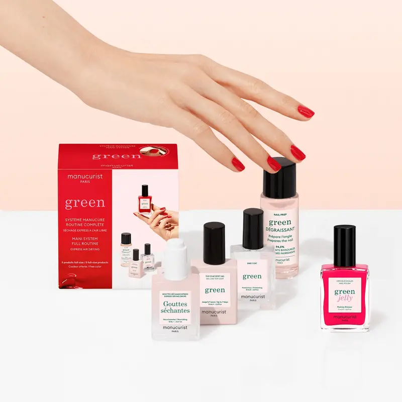 Manucurist Jelly Nail Polish Kit - Glossy Sheer Jelly Nails - Long Lasting Shine, Quick Dry, Easy Removal