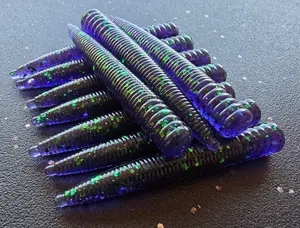 Sapper Baits 3" Covert Ned Worm- Junebug Assault- Junebug with Green Flake