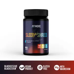 Just Move Sleep N Shred - Night Time Recovery Complex with Melatonin & Magnesium for Enhanced Sleep Quality & Slimming Support - Vegan Gluten-Free Capsules