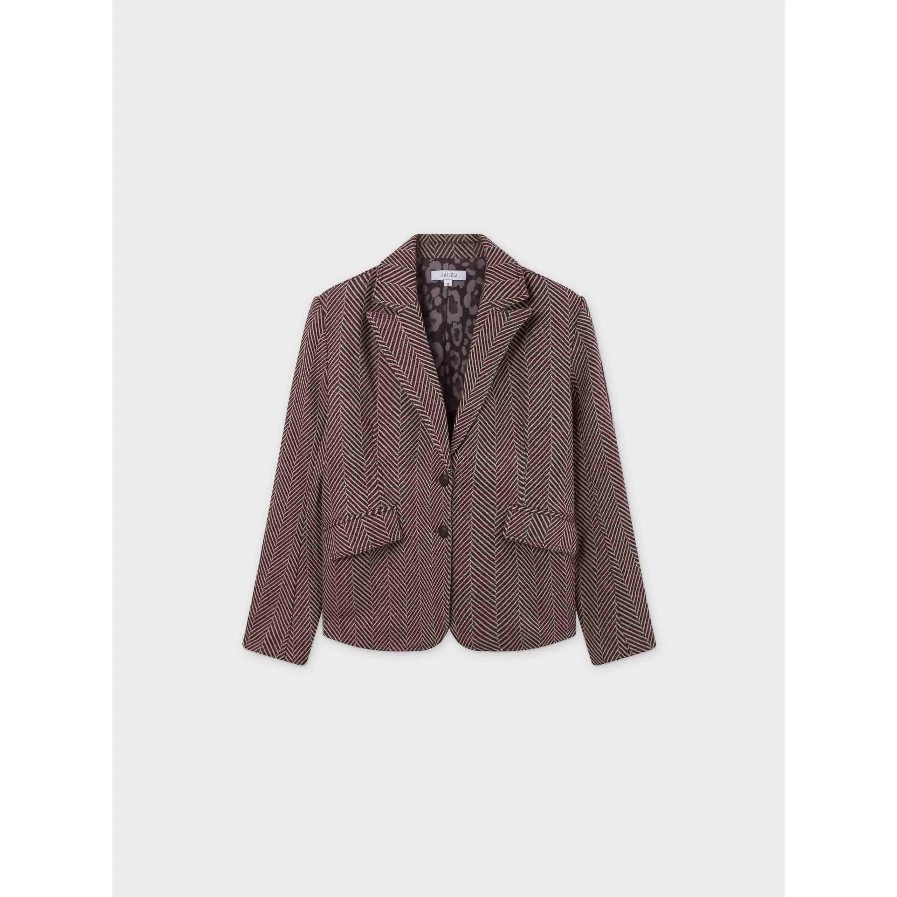 Fitted Blazer-Brown/Cream