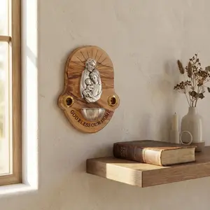 Holy Water Font for wall | Holy Family plaque | Sacred Catholic Holy Water Vessel from The Holy Land