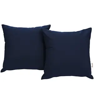 Modway Summon 2 Piece Outdoor Patio Sunbrella® Pillow Set in Navy