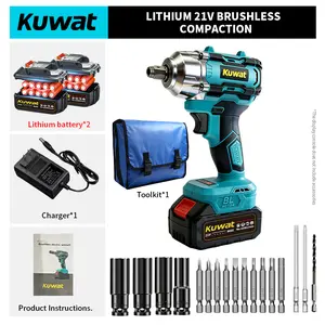 KONNOB MAX 21V Cordless Impact Wrench Wireless Drill Kit with 4000mAh Lithium-ion Battery, Brushless Electric Impact Gun, Ergonomic Handle, 4 Speed Levels, and Complete Accessories for Men's Gifts Yard Work Lawn Care