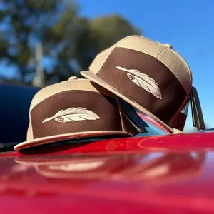 Brown/Khaki Richardson 7 Panel GR Feather Hat