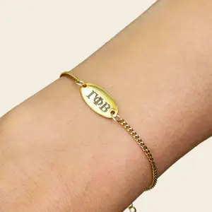 Gamma Phi Beta Sorority Bracelet - Cuban Chain Style