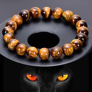 Tiger's Eye Bracelet Natural Healing Crystal Gorgeous Stone Gemstone Jewelry Energy Love Girlfriend Boyfriend Souvenir Valentine Anniversary New Year Christmas Halloween Birthday Gift