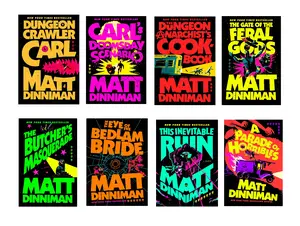 Dungeon Crawler Carl (8 book series) A Dystopian & Fantasy adventure Novels by Matt Dinniman (Hardcover) Novel Books