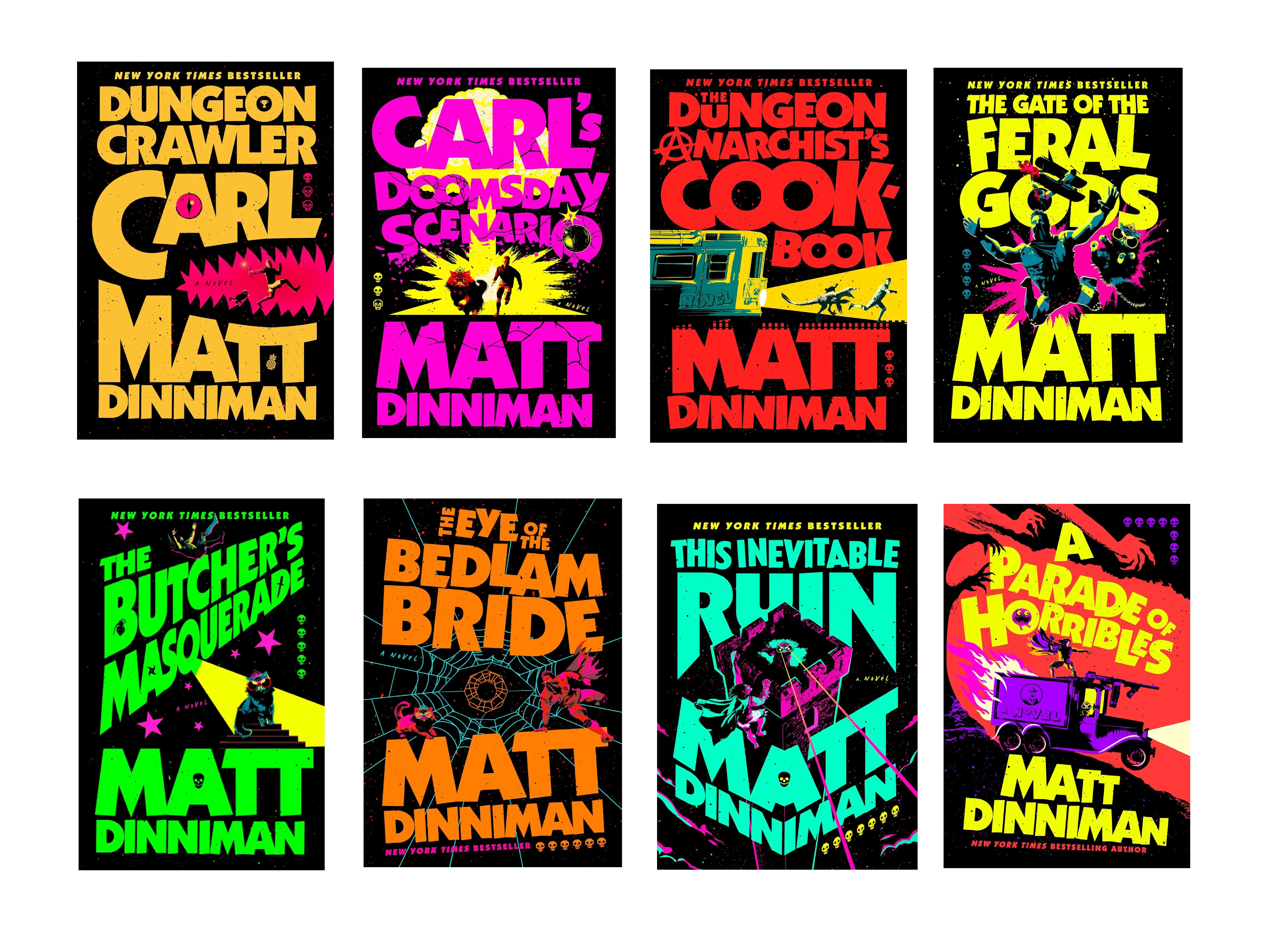 Dungeon Crawler Carl 8-Book Series, Dystopian & Fantasy Adventure Fiction Novels by Matt Dinniman, Hardcover Books with Ace & A Parade of Horribles (Dungeon Crawler Carl, 8) – Released August 27, 2024 & April 8, 2025