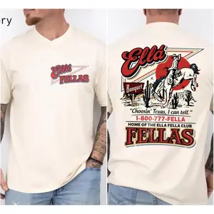 Gildan Ella Fella Club Western T-Shirt - Retro Texas Mascot Graphic Tee, Vintage Country Concert Outfit, Unisex Cowboy Banquet Fan Apparel