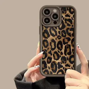 Leopard Print Phone Case,for iPhone 15 16 14Pro Max 13 12 11 XR XS Plus Shockproof Anti-ScratchDurable PC Back Protection Cover CellphoneProtective Smartphone Casing.YW28