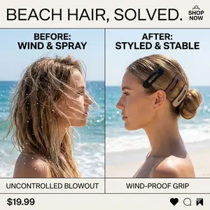 Summer Beach No Crease Hair Clips for Styling, Sectioning Clips for Blow Dry &  Hairstyles, Strong Hold for Thin & Thick Hair