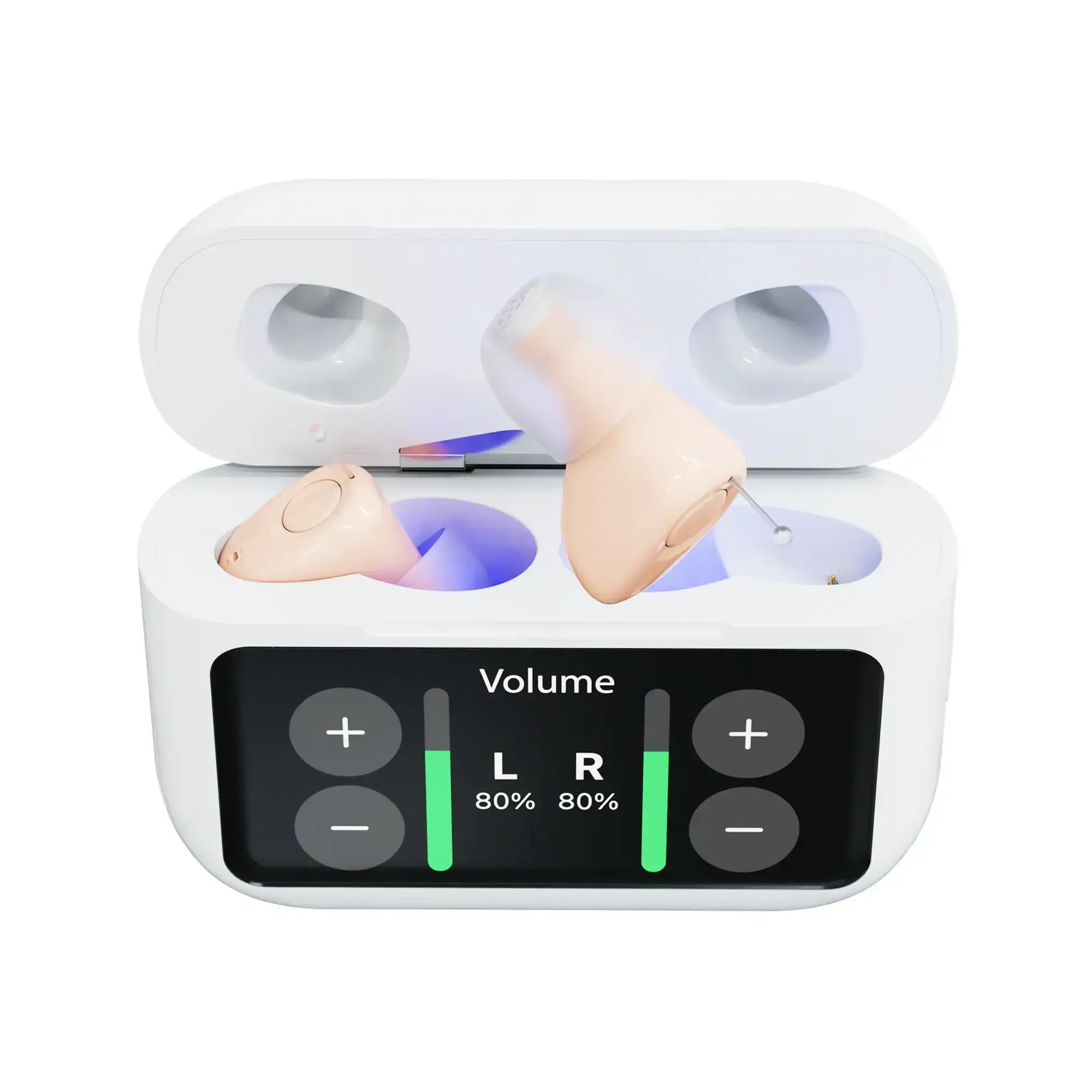 Lentorgi Personal Sound Amplifier Device - Premium Rechargeable In-Ear Audio Enhancer, Smart Touchscreen Control, Noise Reduction