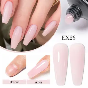 MEET ACROSS 30ML Extension Poly Nail Gel, Nails Extension Enhancement Gel Polish Crystal Glossy RhinestoneTranslucent Nude 8 Color Styles 3D Molding Gel Cutics French Manicure for Daily Trendy Nail Art Clear Durable Flawless Salon Cosmetic