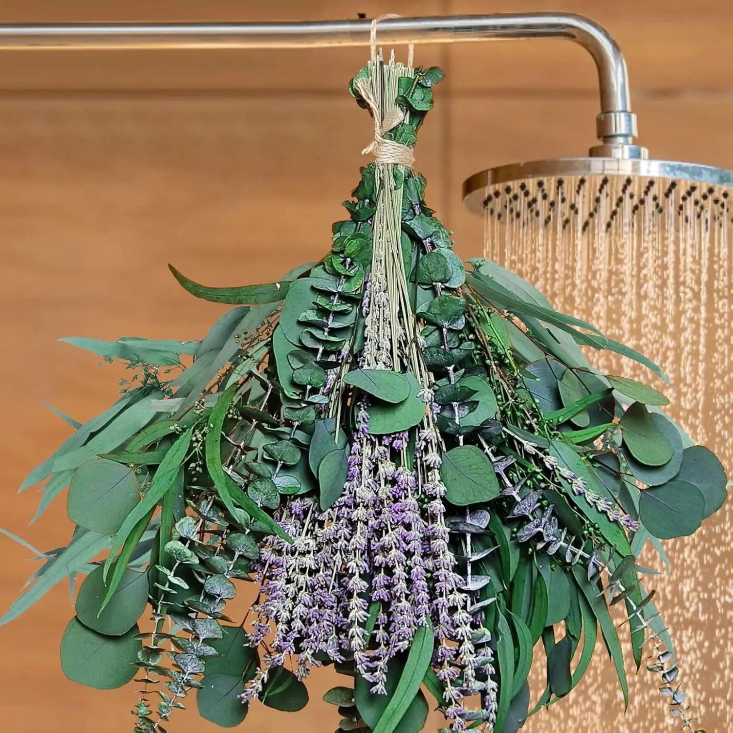 17-in Scented Dried Eucalyptus & Lavender Flower Sets - Hanging Silver Dollar Eucalyptus Stems, Natural Look House Decor Decoration, Anxiety Relief Home Bathroom Wall Accents, Bridal Shower Gifts for Women, Home Decor For Wall