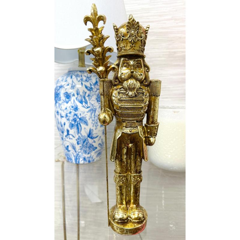 Gold Resin Nutcracker 15.5"