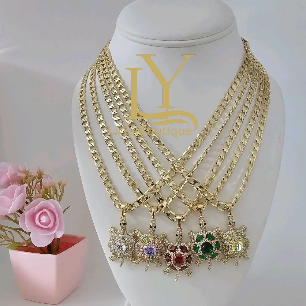 LaYaiBoutique #1620 Turtle Necklace and Pendant 14k Gold Overlay High Quality