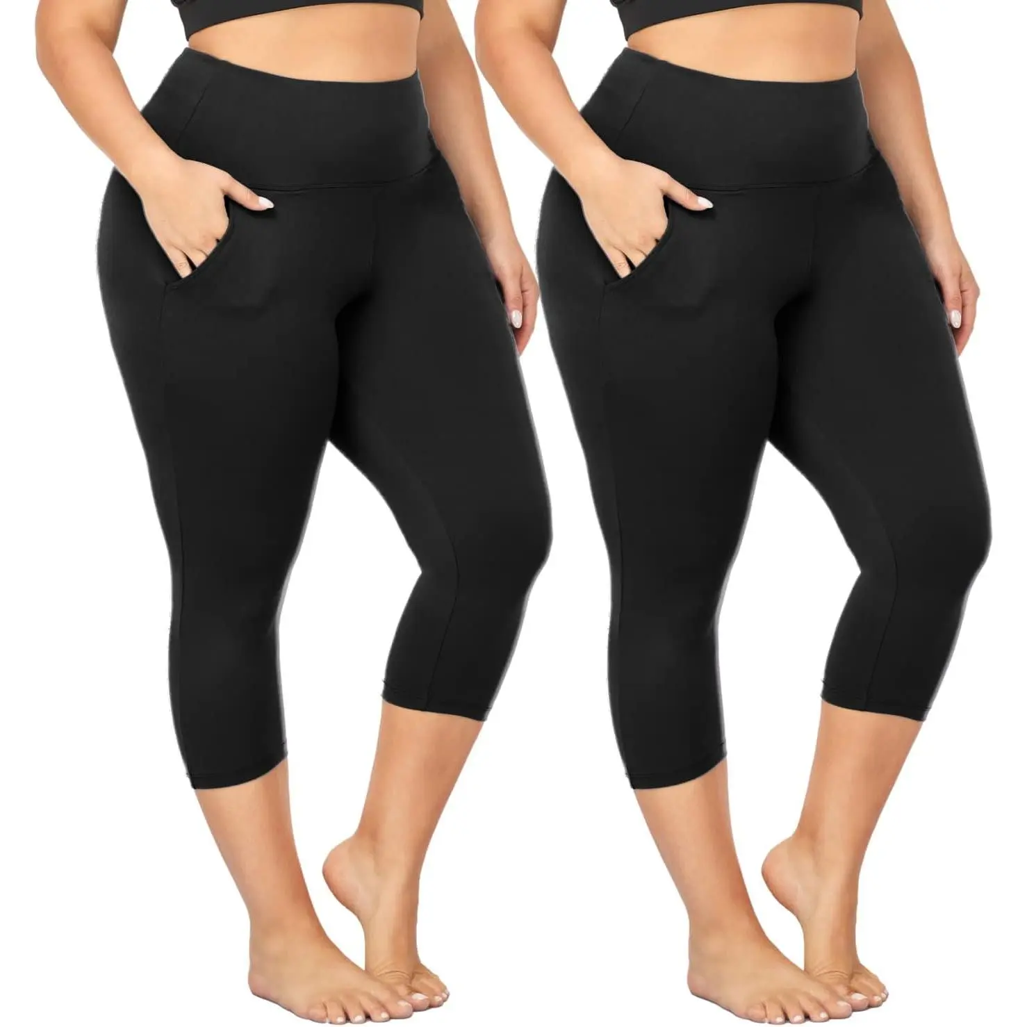 1-2 Pack Black Leggings With Pockets
