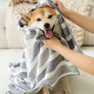 Microfiber Pet Bath Towel Robe for Dogs & Cats, Ultra-Absorbent, Thick, Adjustable, Full Coverage, Dry Quickly, Medium Size, Soft Wraparound Design