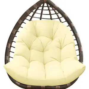 DANGHOOGY Egg Chair Cushion, Hammock Swing Chair Cushion, Waterproof Soft Comfy Hanging Basket Seat Pads Back Cushion, Thicken Hanging Egg Chair Cushion, 35x47 Inches (Beige)