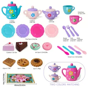 Little Girl Tea Party Set, Pretend Teapot Set, Princess Tea Time Toy Kitchen, Play Kitchen Accessories, Includes Pot and Cup, Perfect Birthday and Easter Gift