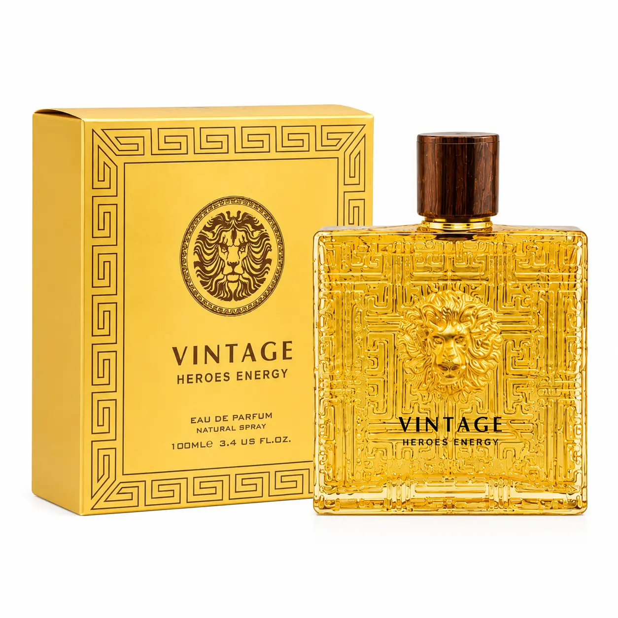Vintage Heroes Energy Cologne for Men – Eau de Parfum Spray 3.4 oz (100 ml) Fresh Masculine Fragrance, Long Lasting Men's Cologne for Daily Wear